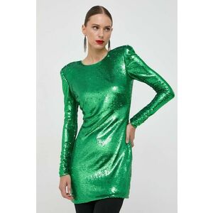 Bardot rochie culoarea verde, mini, mulata imagine