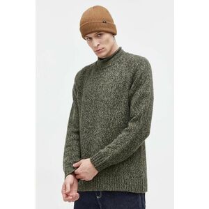Abercrombie & Fitch pulover din amestec de lana barbati, culoarea verde, cu turtleneck imagine