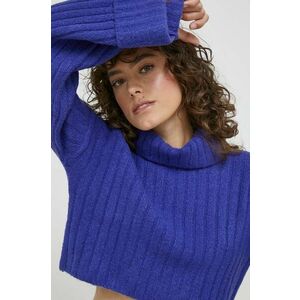 XT Studio pulover femei, culoarea albastru marin, cu guler imagine