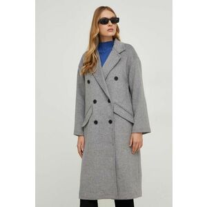 Answear Lab palton de lana culoarea gri, de tranzitie, oversize imagine