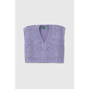 United Colors of Benetton vesta din amestec de lana culoarea violet imagine