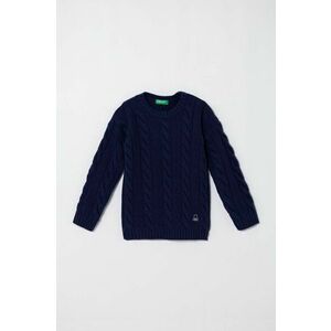 United Colors of Benetton pulover de lână pentru copii culoarea albastru marin, light imagine