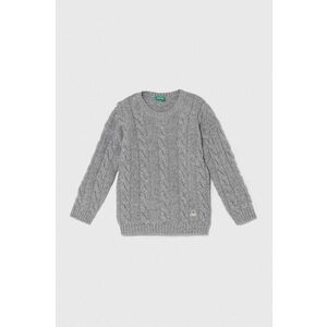United Colors of Benetton pulover de lână pentru copii culoarea gri, light imagine