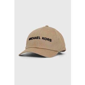 Michael Kors șapcă de baseball din bumbac culoarea bej, cu imprimeu imagine