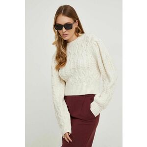Answear Lab pulover de lana culoarea bej, light imagine