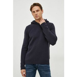 BOSS pulover de lana barbati, culoarea albastru marin, light imagine