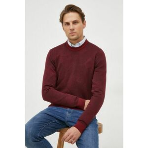 BOSS pulover de lana barbati, culoarea bordo, light imagine