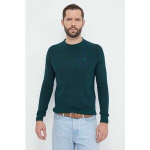 Trussardi pulover din amestec de lana barbati, culoarea verde, light imagine