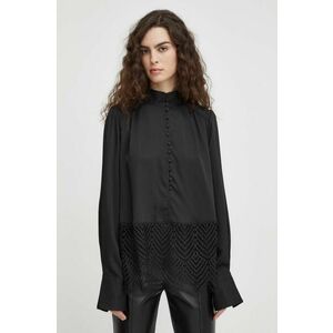 Bruuns Bazaar bluza femei, culoarea negru, neted imagine