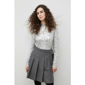 Bruuns Bazaar bluza femei, culoarea argintiu, neted imagine