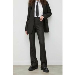 Bruuns Bazaar pantaloni femei, culoarea negru, drept, high waist imagine
