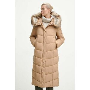 Medicine palton femei, culoarea bej, de iarna, oversize imagine