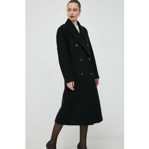 Beatrice B palton de lana culoarea negru, de tranzitie, cu doua randuri de nasturi imagine