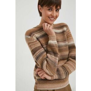 United Colors of Benetton pulover de lana femei, culoarea maro imagine