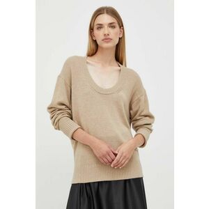 Trussardi pulover din amestec de lana femei, culoarea bej, light imagine