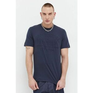 Superdry tricou din bumbac barbati, culoarea albastru marin, cu imprimeu imagine