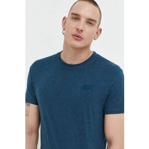 Superdry tricou din bumbac barbati, culoarea albastru marin, cu imprimeu imagine