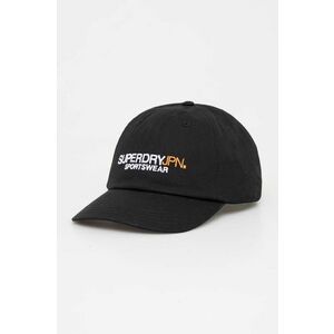 Superdry șapcă de baseball din bumbac culoarea negru, cu imprimeu imagine