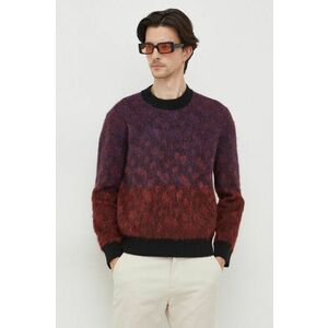 BOSS pulover din amestec de lana barbati, culoarea bordo imagine