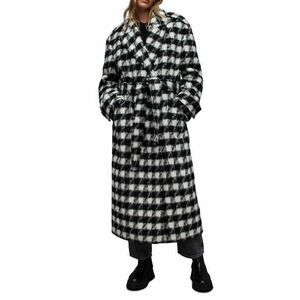 AllSaints palton din lana Haithe culoarea negru, de tranzitie, oversize imagine
