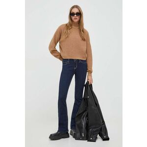Hollister Co. pulover femei, culoarea maro, light, cu turtleneck imagine