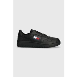 Tommy Jeans sneakers din piele TJW RETRO BASKET ESS culoarea negru, EN0EN02505 imagine