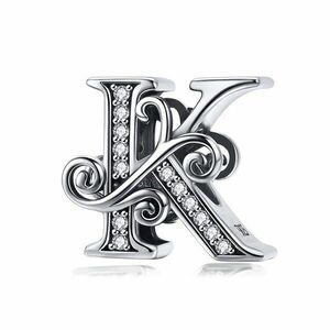 Talisman din argint cu Litera K din Poveste imagine