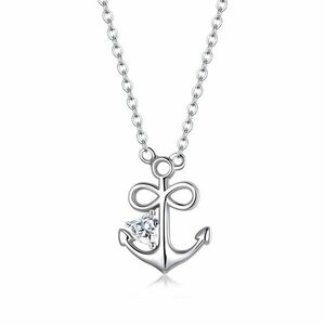 Colier din argint Silver Anchor with Crystal imagine