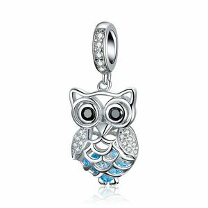 Talisman din argint Blue Owl imagine