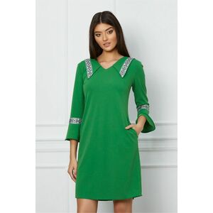 Rochie Moze verde cu broderie traditionala imagine