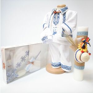 Set Traditional Botez - Costumas baietel Trusou Lumanare imagine