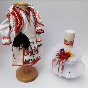 Set Traditional Botez - Costumas fetita Lumanare 6 imagine