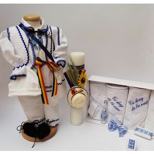 Set Traditional Botez - Costumas baietel Trusou Lumanare 4 imagine