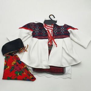 Costum traditional fetita - Palton Rochita Fota Batic si Botosei imagine