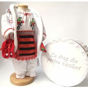 Set Traditional Botez Fetita - Costumas + Cutie trusou 2 imagine