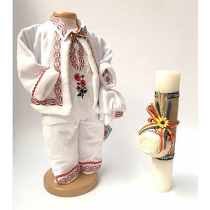 Set Traditional Botez Baiat - Costumas + Lumanare 2 imagine