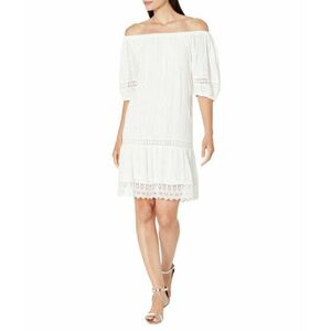 Imbracaminte Femei Karen Kane Short Sleeve Embroidered Dress Off-White imagine