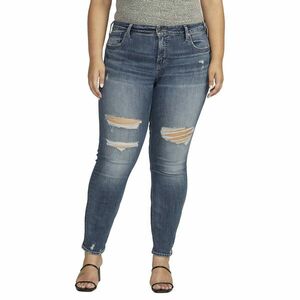 Imbracaminte Femei Silver Jeans Co Plus Size Boyfriend Mid-Rise Slim Leg Jeans W27170EPX383 Indigo imagine