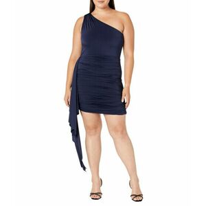 Imbracaminte Femei XSCAPE Slinky One Shoulder Ruffle Dress Navy imagine