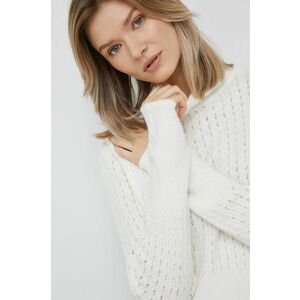 Pepe Jeans pulover din amestec de lana Bitrix femei, culoarea bej, light, cu turtleneck imagine