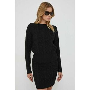 Sisley pulover de lana femei, culoarea negru imagine