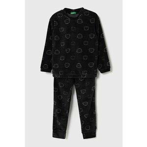 United Colors of Benetton pijama copii culoarea negru, modelator imagine