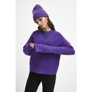 Medicine pulover femei, culoarea violet, călduros imagine