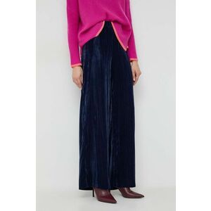 MAX&Co. pantaloni femei, culoarea albastru marin, lat, high waist imagine