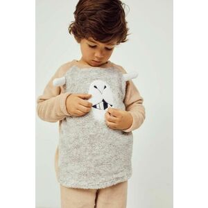 zippy pijama copii culoarea maro, cu imprimeu imagine