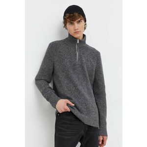 Abercrombie & Fitch pulover barbati, culoarea gri, cu turtleneck imagine