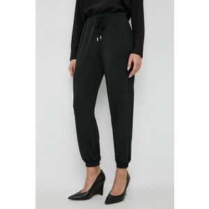 BOSS pantaloni de lana x Alica Schmidt culoarea negru, lat, high waist imagine