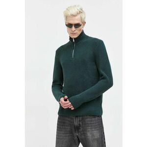 Abercrombie & Fitch pulover barbati, culoarea verde, cu turtleneck imagine