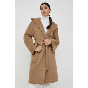Luisa Spagnoli palton de lana culoarea bej, de tranzitie imagine
