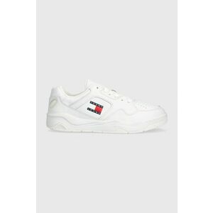 Tommy Jeans sneakers TJM LEATHER OUTSOLE COLOR culoarea alb, EM0EM01350 imagine